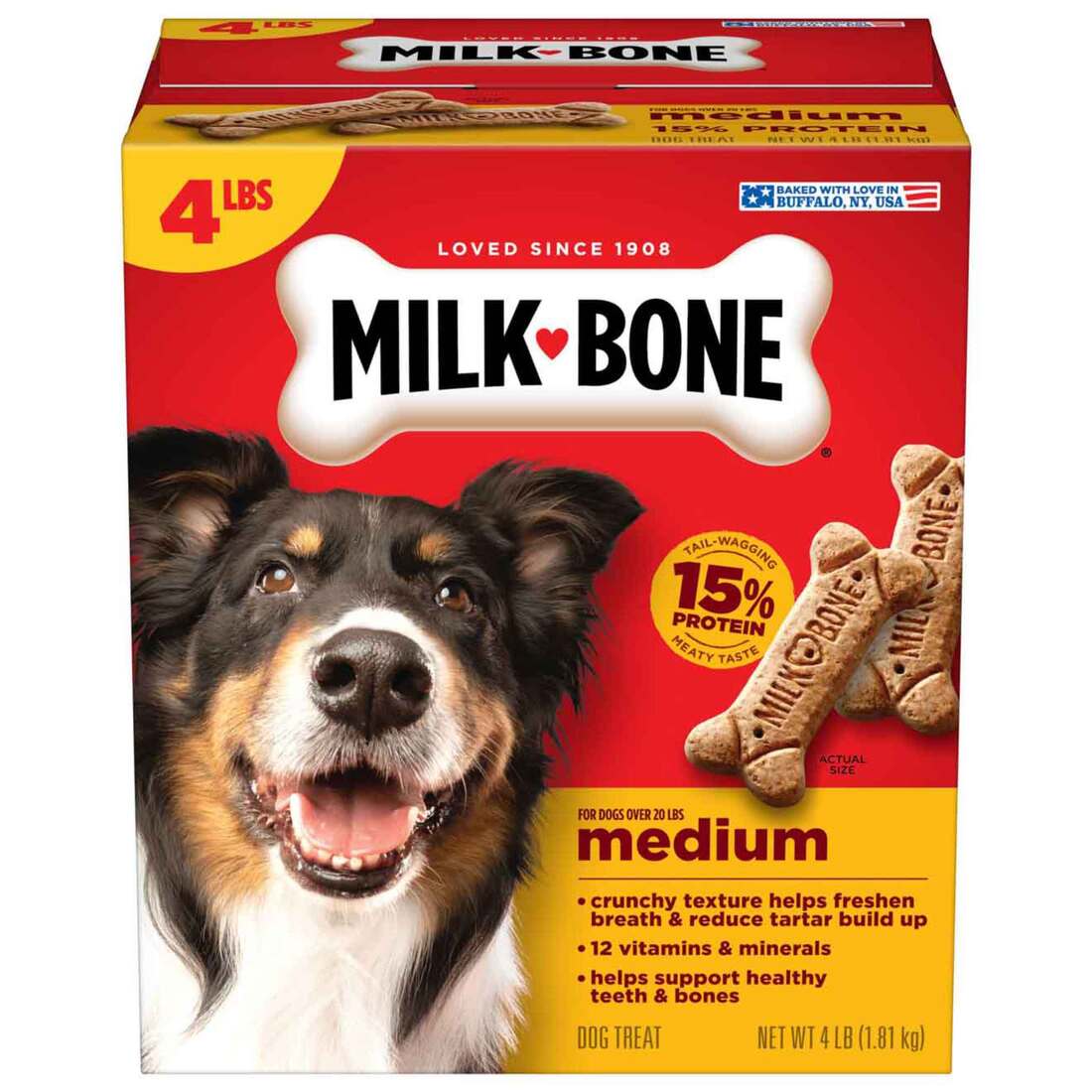 Milk-Bone Original Biscuits Dog Treats, Medium, 4 Pound Box