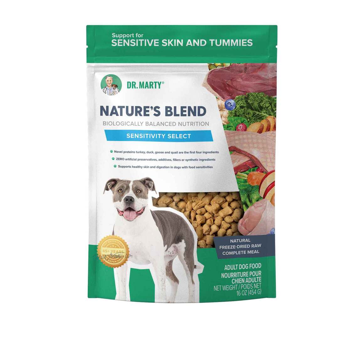 Dr. Marty Nature's Blend Premium Freeze-Dried Dog Food, Sensitivity Select, 16 Ounces