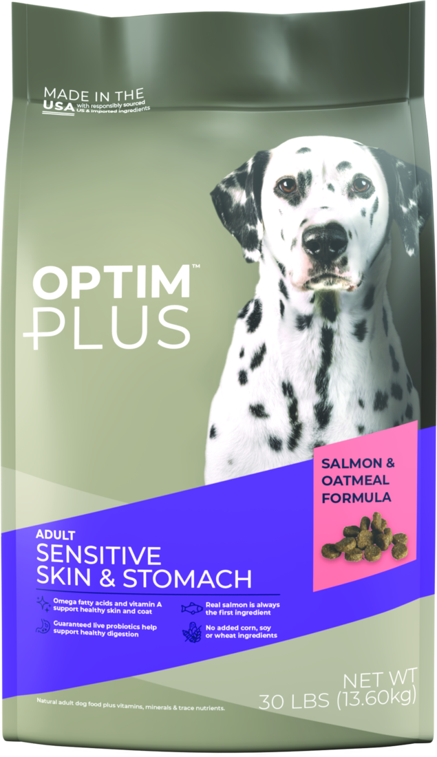 OptimPlus Adult Sensitive Skin & Stomach Salmon & Oatmeal Formula Dry Dog Food