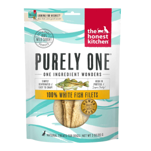The Honest Kitchen Natural Human Grade Dehydrated Dog Treats - White Fish Filets, 3 Ounces