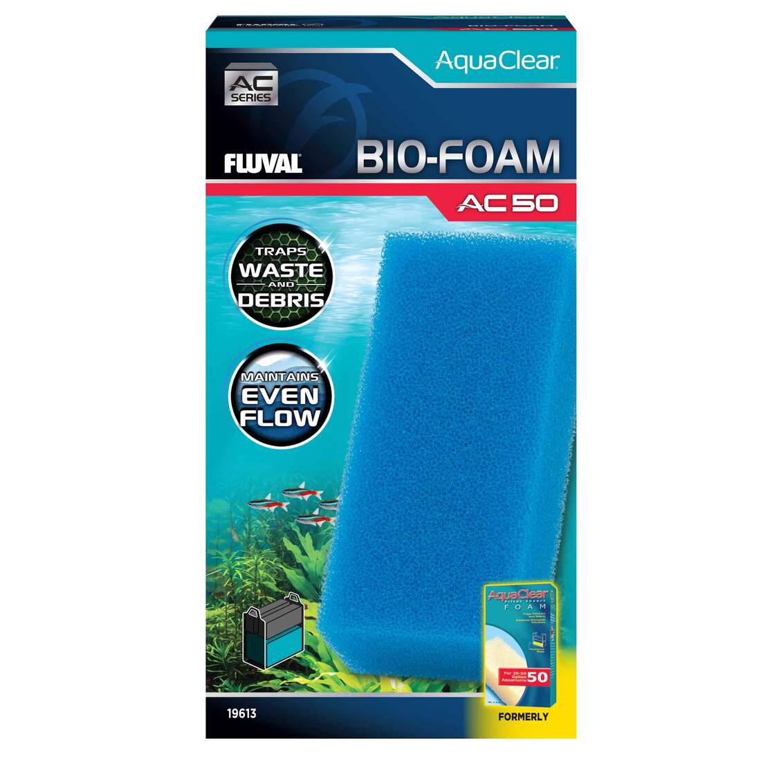 Fluval AC50 Foam Filter Insert, Blue, 1 Pack