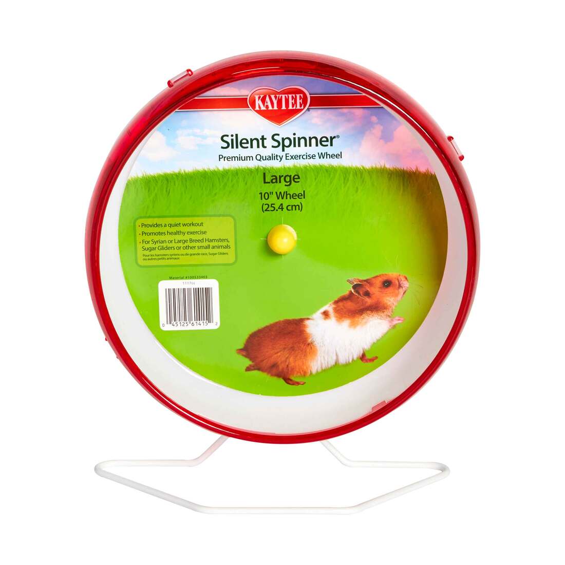 Kaytee Small Animal Silent Spinner Wheel, Large, 10 Inches (Assorted Colors)