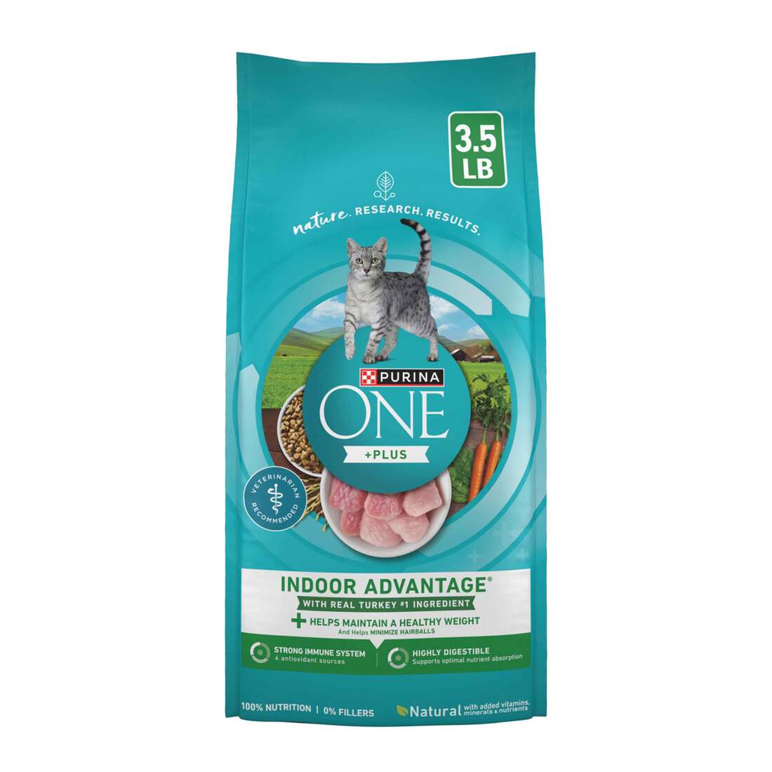 Purina ONE +Plus Indoor Advantage Natural Dry Cat Food - 3.5 Pound Bag