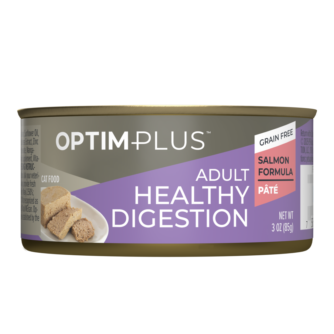 OptimPlus Grain Free Adult Healthy Digestion Salmon Wet Cat Food, 3 Ounces
