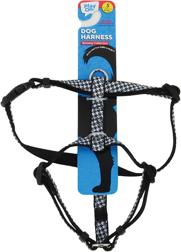 Play On Puffy Dog Harness, Houndstooth