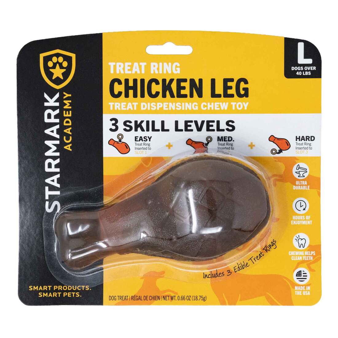 Starmark Treat Ringer Chicken Leg Dog Toy