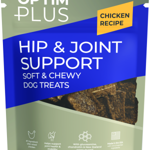 OptimPlus Hip & Joint Support Soft & Chewy Dog Treats, Chicken Recipe, 6 Ounces