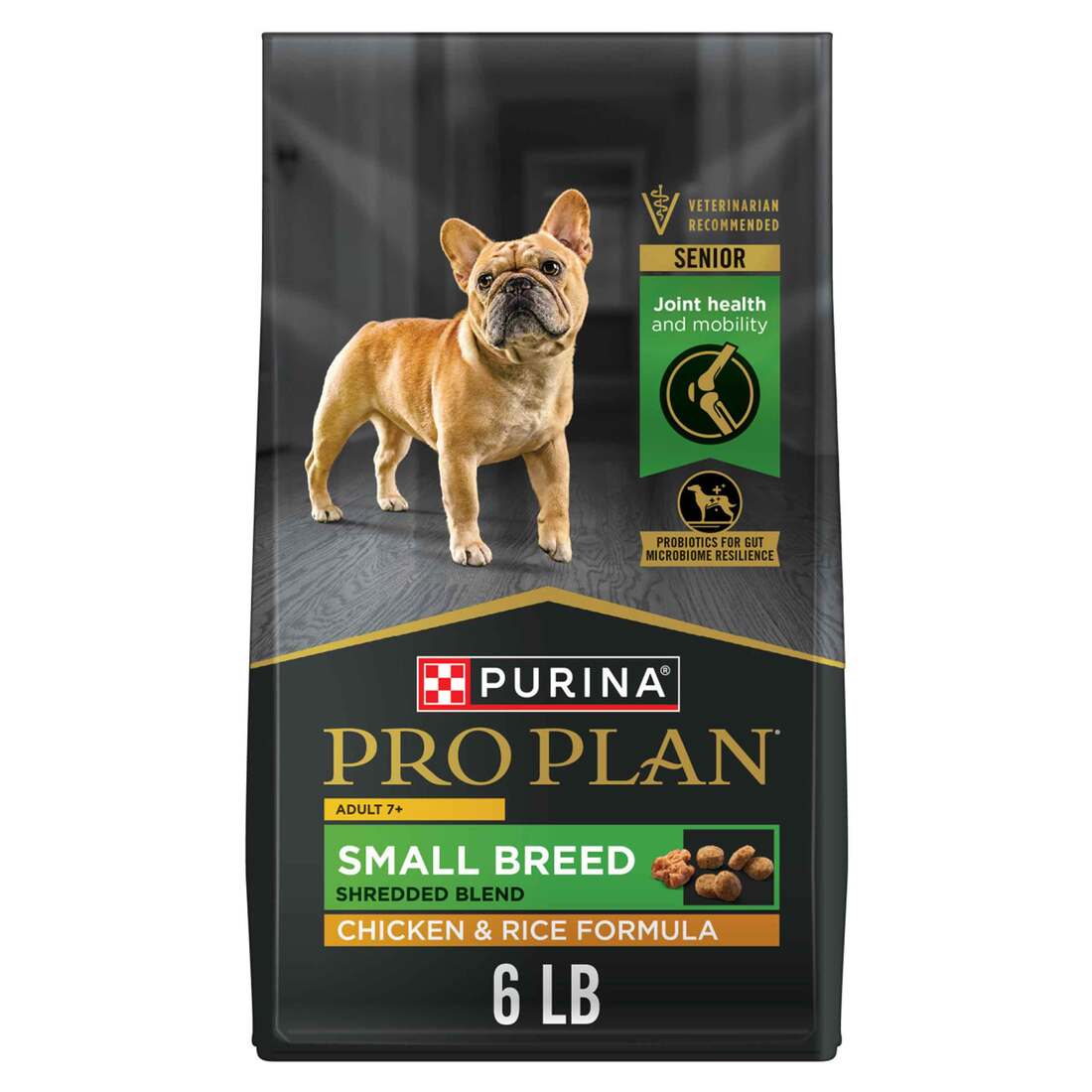 Purina Pro Plan Small Breed 7 Plus Shredded Blend Senior Dry Dog Food, Chicken and Rice Formula