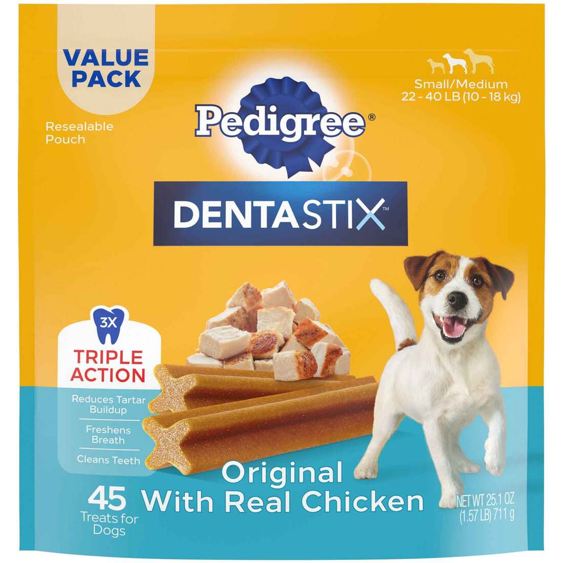 Pedigree Dentastix Dental Dog Treats for Small/Medium Dogs - Original Flavor Dental Bones - Image 2