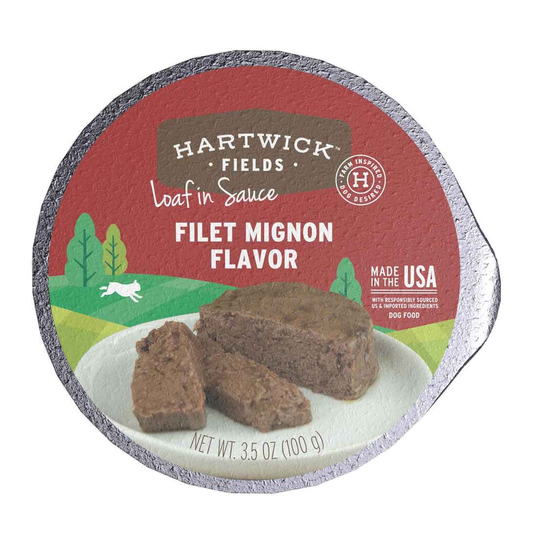 Hartwick Fields Loaf In Sauce Adult Filet Mignon Wet Dog Food, 3.5 Ounces