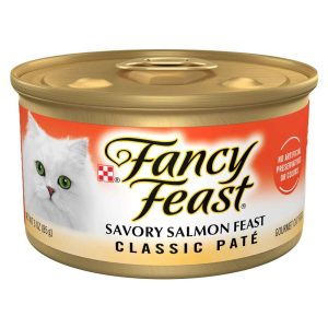 Purina Fancy Feast Wet Cat Food, Savory Salmon Feast Pate, 3 Ounces
