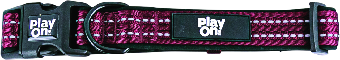 Play On Adventure Reflective Dog Collar, Wine - Image 3