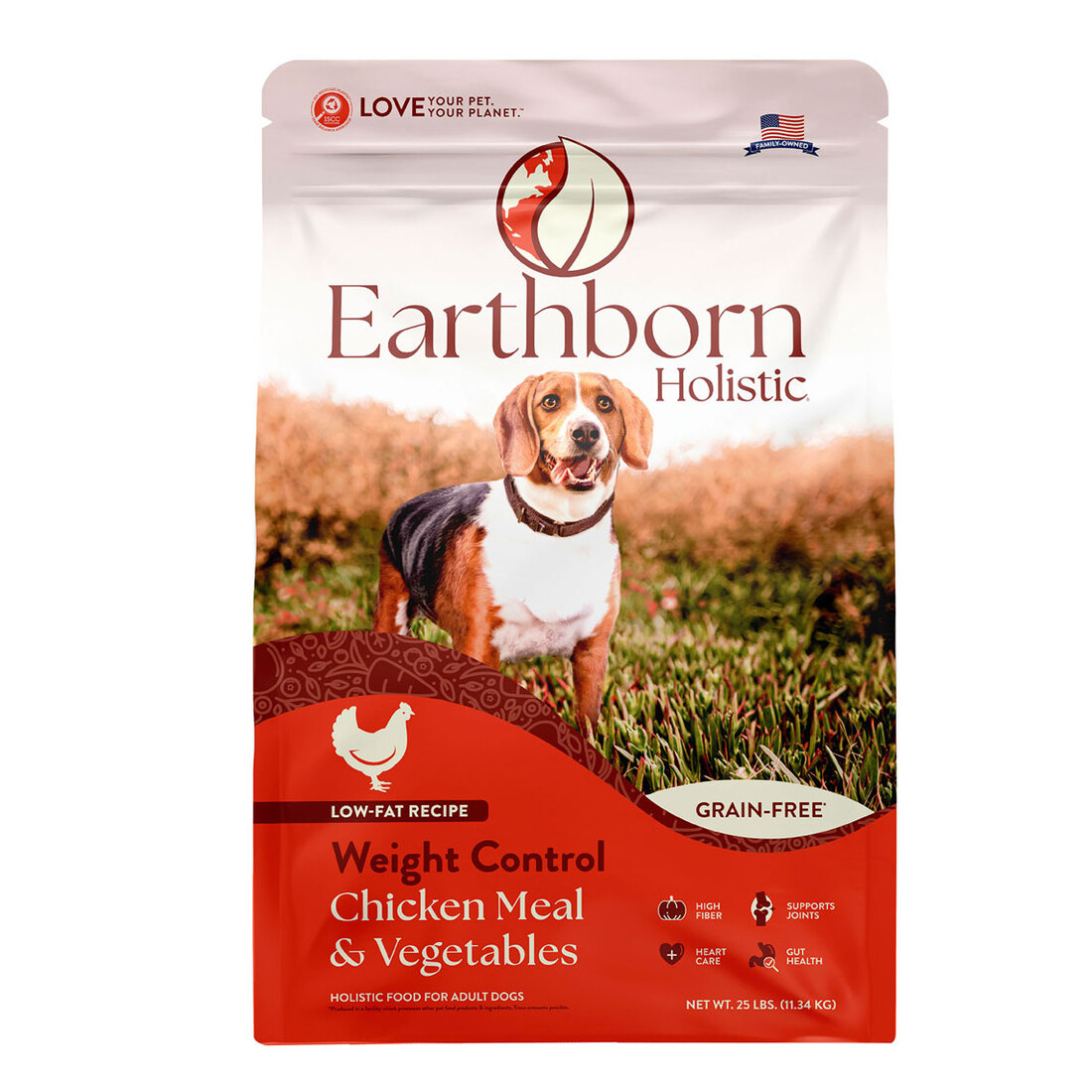 Earthborn Holistic Weight Control Dry Dog Food, 25 Pound Bag