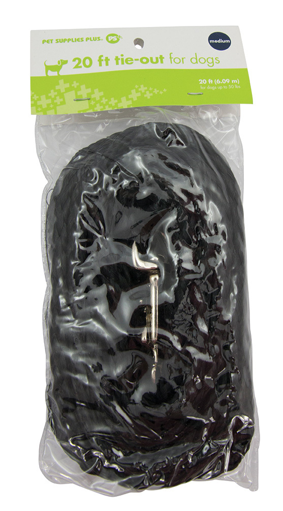 Play On Polyester Tie-Out Cable For Dogs, 20 Foot, Medium, Up to 50 pounds