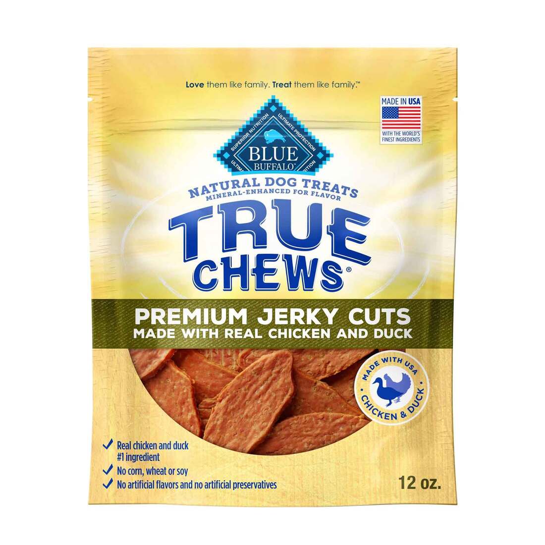 True Chews Jerky Duck Recipe Dog Treats, 12 Ounces