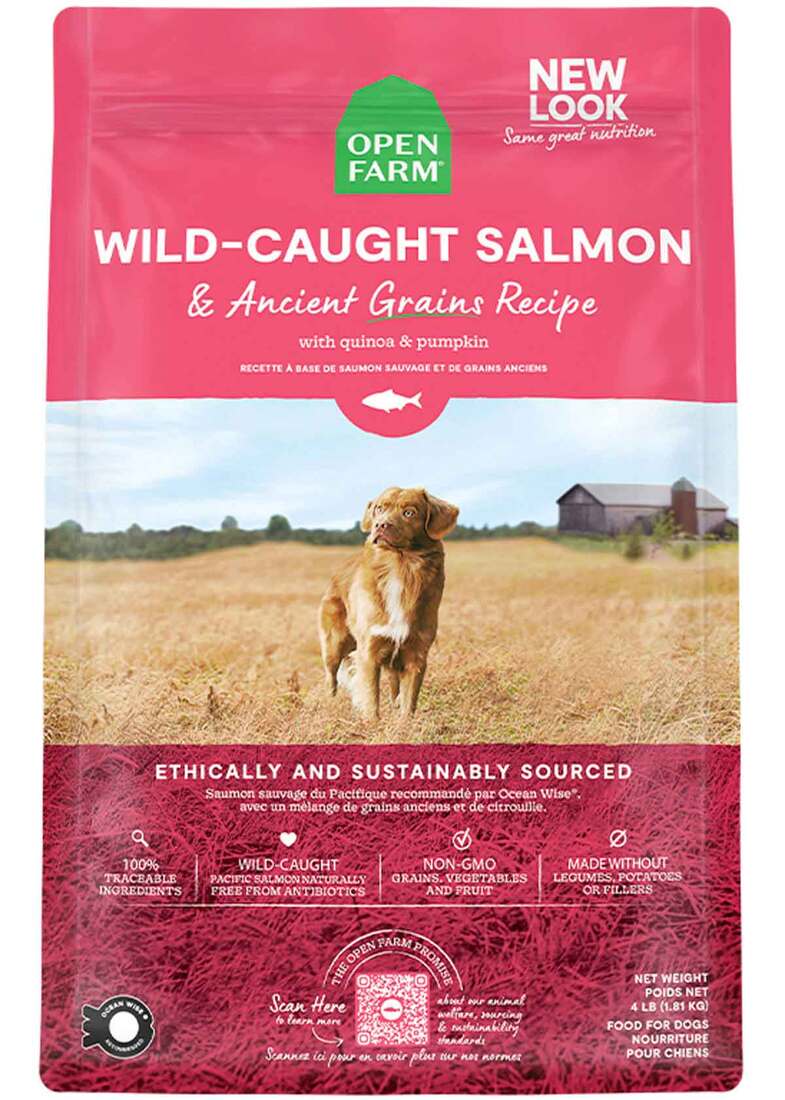 Open Farm Wild-Caught Salmon & Ancient Grains Recipe Dry Dog Food, 4 Pounds