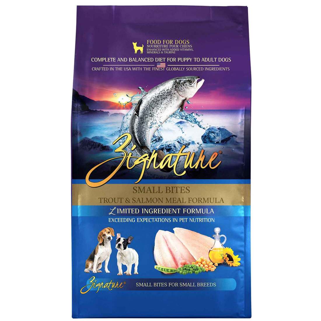 Zignature Trout and Salmon Small Bites Dry Dog Food - Image 2