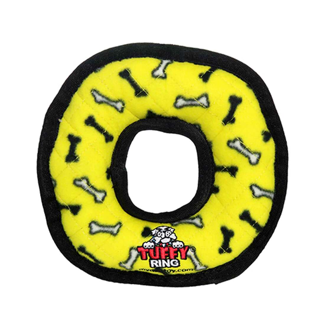 Tuffy Yellow Ring Bone Dog Toy, Medium