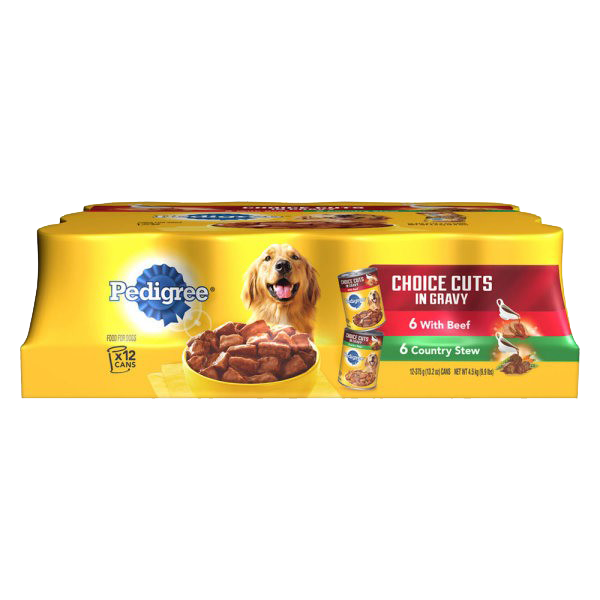 Pedigree Choice Cuts in Gravy Combo Pack Beef & Country Stew Wet Dog Food, 13.2 Ounce (12 Count)