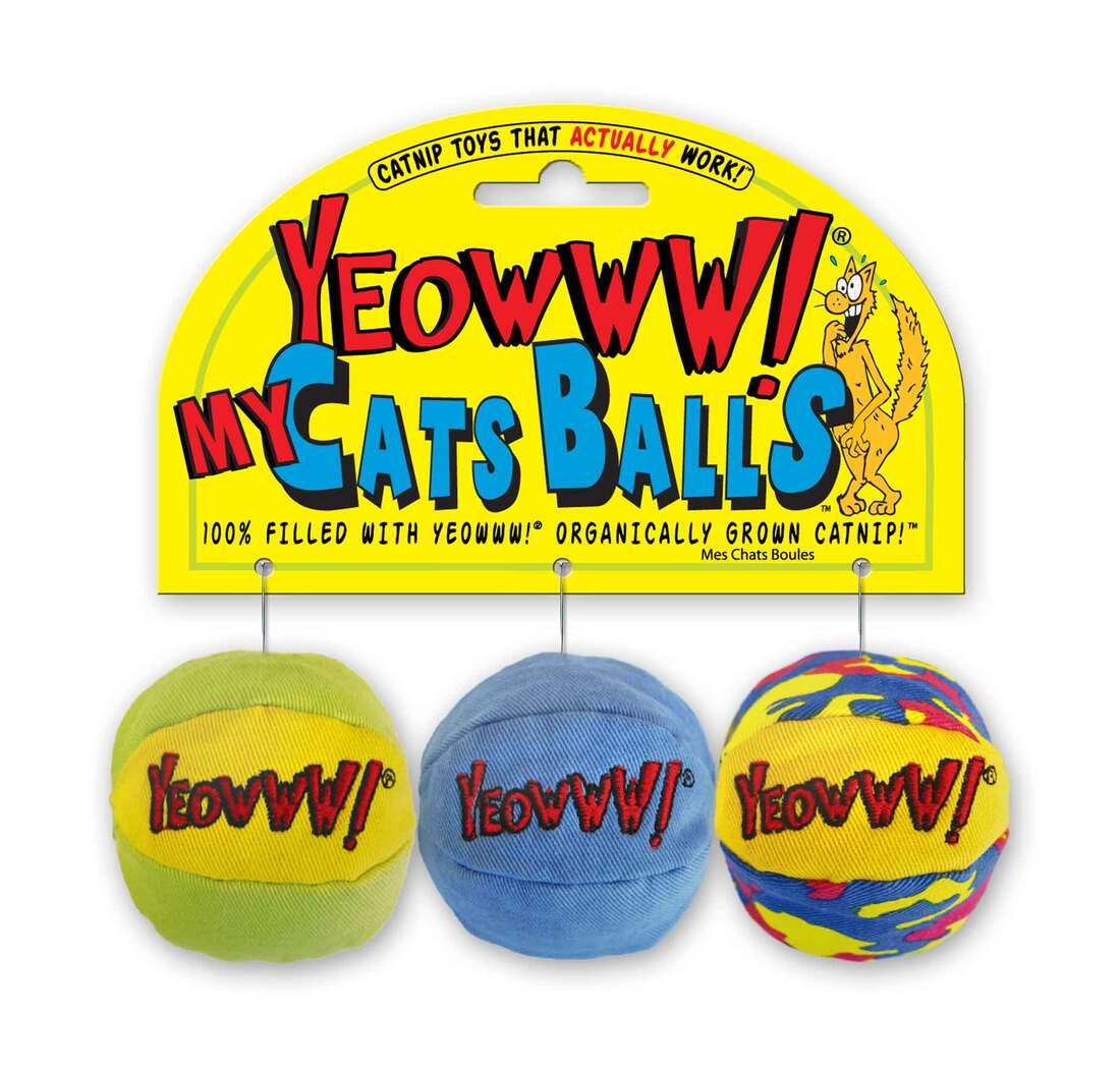 Yeowww! Catnip My Cats Balls Cat Toy, 3-pack
