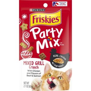 Purina Friskies Cat Treats, Party Mix Mixed Grill Crunch - 2.1 Ounce Pouch