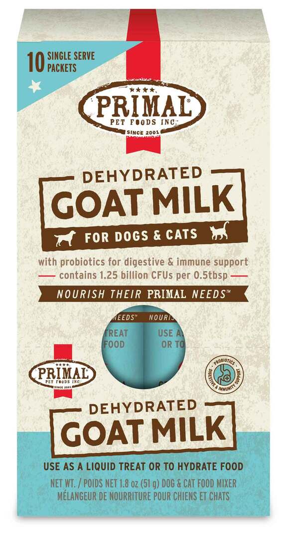 Primal Dog and Cat Dehydrated Goat Milk, 1.8 Ounces, 10 Pack