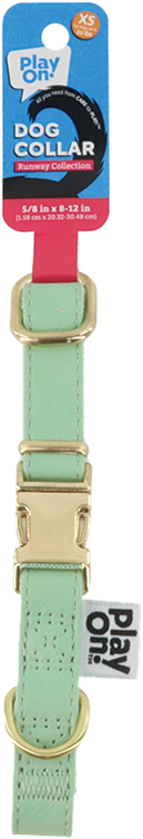 Play On Faux Leather Dog Collar, Mint Green - Image 3