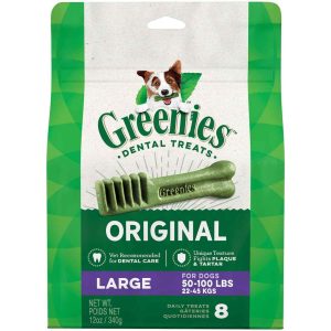 GREENIES Original Large Natural Dental Care Dog Treats, 12 Ounce Pack (8 Treats)