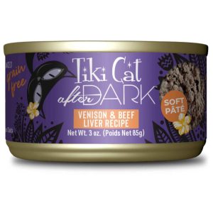 Tiki Cat After Dark Pate Wet Cat Food, Wild Venison & Beef Liver, 3 Ounces