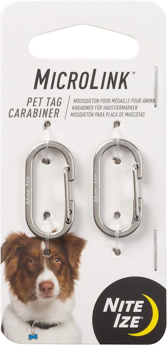 Nite Ize Microlink Pet Tag Carabiner, 2 Count