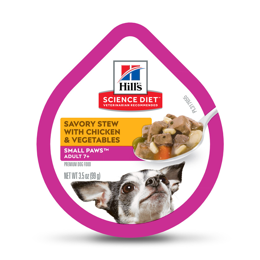 Hill's Science Diet Adult 7+ Small & Toy Breed Wet Dog Food, Savory Chicken & Vegetable Stew, 3.5 Ou