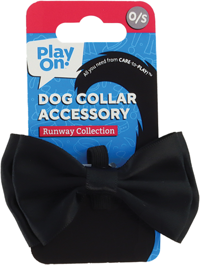 Play On Bow Tie, Black Satin, One Size