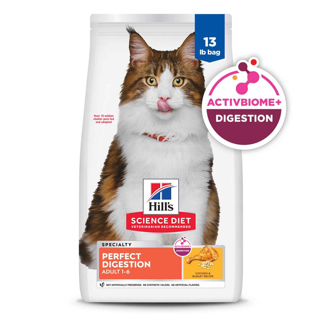 Hill's Science Diet Adult Perfect Digestion Chicken, Barley, & Whole Oats Recipe Dry Cat Food, 13 Po