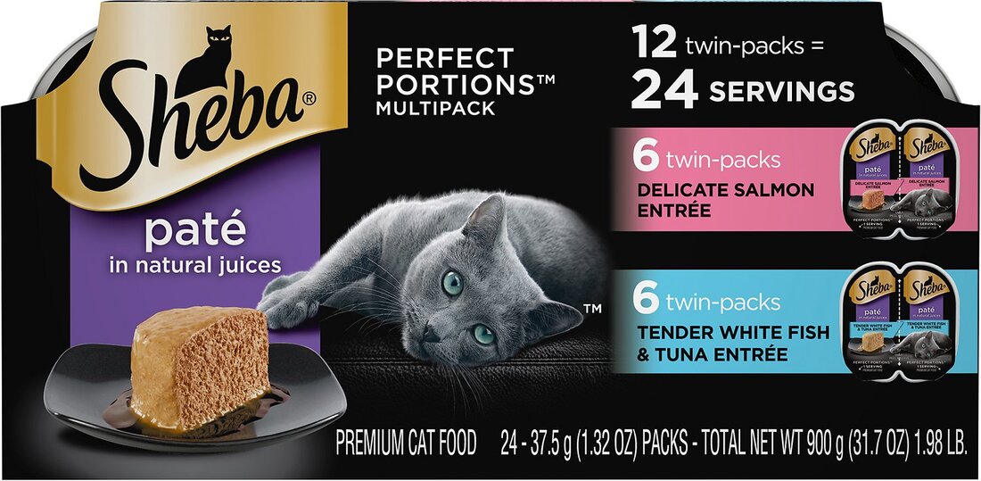 Sheba Perfect Portions? Wet Cat Food, Grain Free Delicate Salmon and Tender Whitefish & Tuna Variety