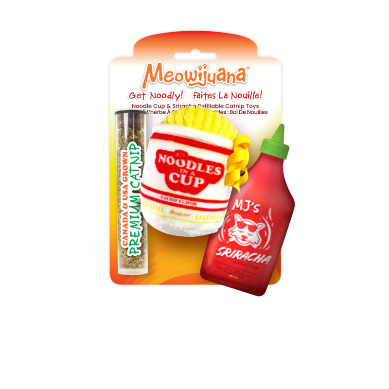 Meowijuana Get Noodly Noodle Cup/Sriracha Cat Toy
