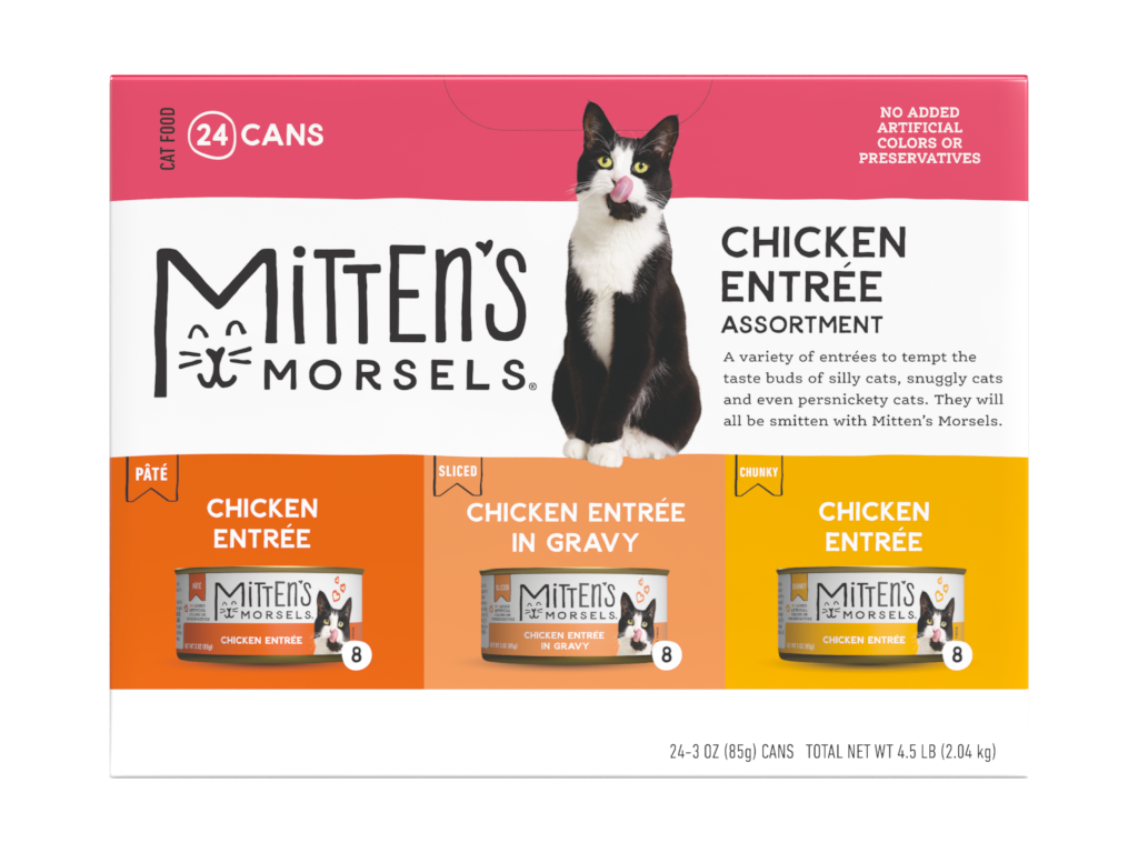 Mitten's Morsels Chicken Variety Pack Wet Cat Food, 3 Ounces, 24 Cans