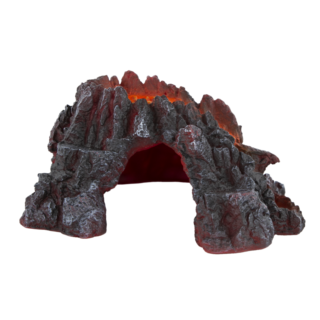 Fins First Aquarium Décor, Volcano Hide, Glow, Medium