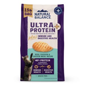 Natural Balance Ultra Protein Plus Dry Cat Food, Immune and Digestive Health Real Chicken & Chicken