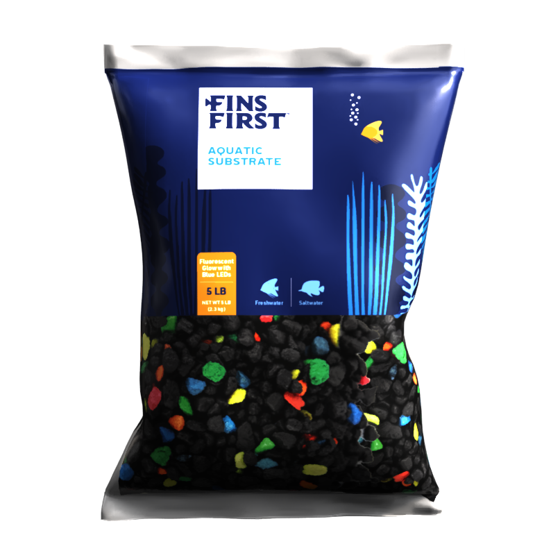 Fins First Fish Gravel, Lava Glow, 5 Pounds