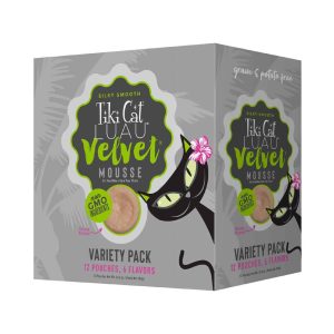 Tiki Cat Luau Velvet Mousse Wet Cat Food, Variety Pack, 2.8 Ounce Pouch (12 Count)