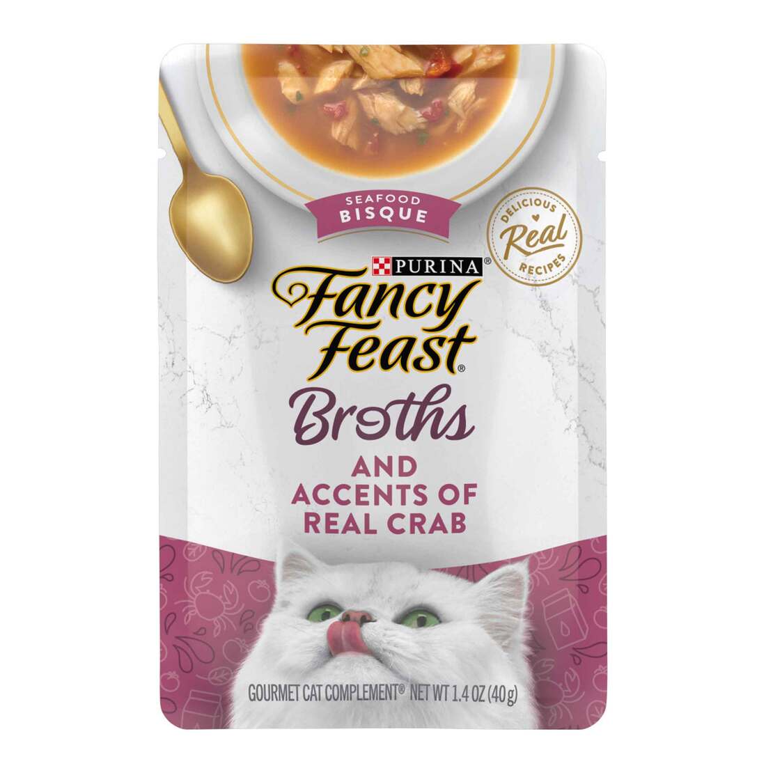 Purina Fancy Feast Lickable Wet Cat Food Broth Topper, Seafood Bisque - Image 2