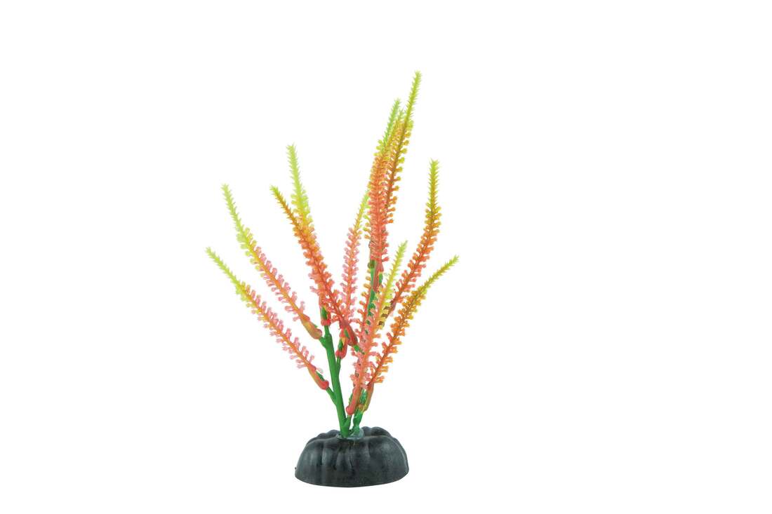 Fins First Plastic Plant Green And Pink, Small