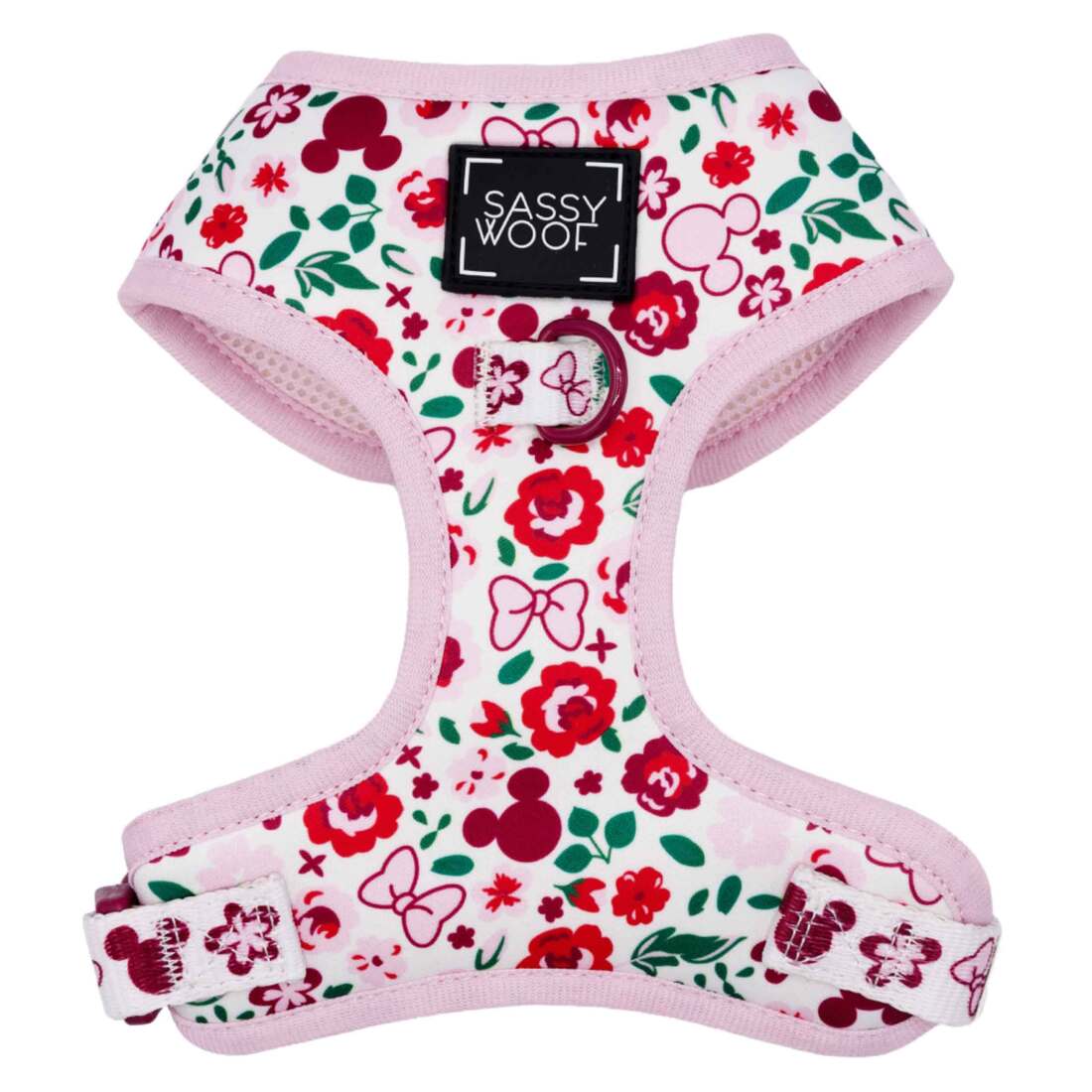 Sassy Woof Adjustable Dog Harness, Disney's Minnie Mouse Garden Party, X-Small
