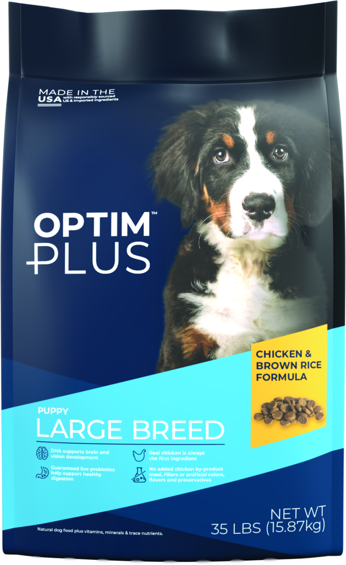 OptimPlus Large Breed Puppy Chicken & Brown Rice Formula Dry Dog Food, 35 Pounds