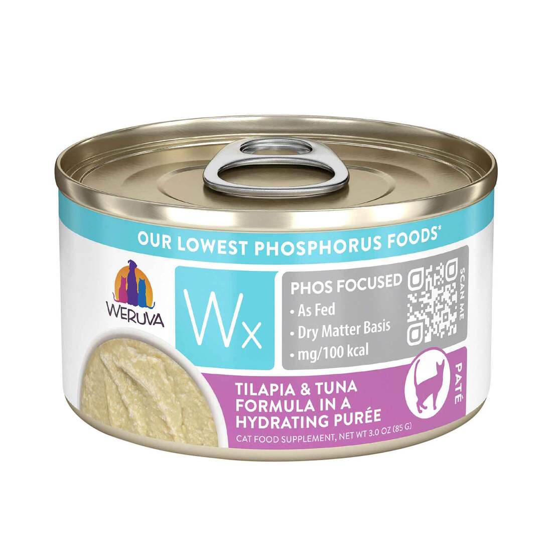 Weruva Wx Phos Focused Wet Cat Food, Tilapia & Tuna Formula in a Hydrating Pur??e, 3 Ounce Can
