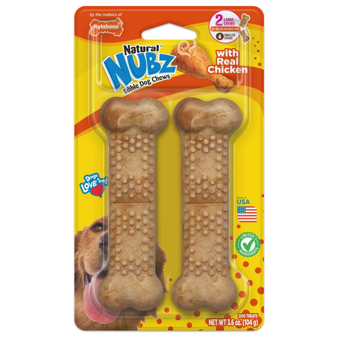Nylabone Nubz Chicken Dog Chew - Image 2