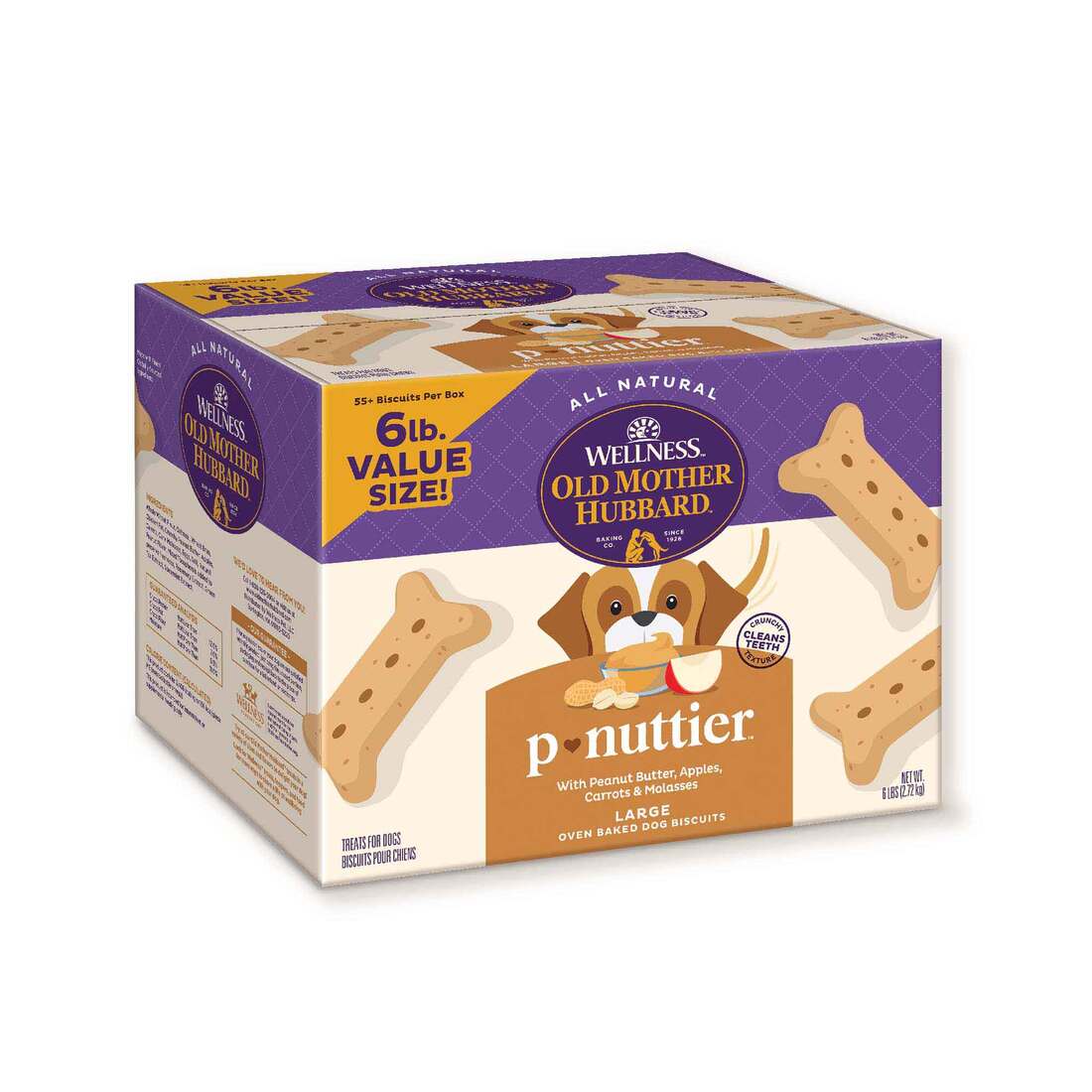 Wellness Old Mother Hubbard Classic P-Nuttier Value Box Natural Large Oven-Baked Biscuits Dog Treats