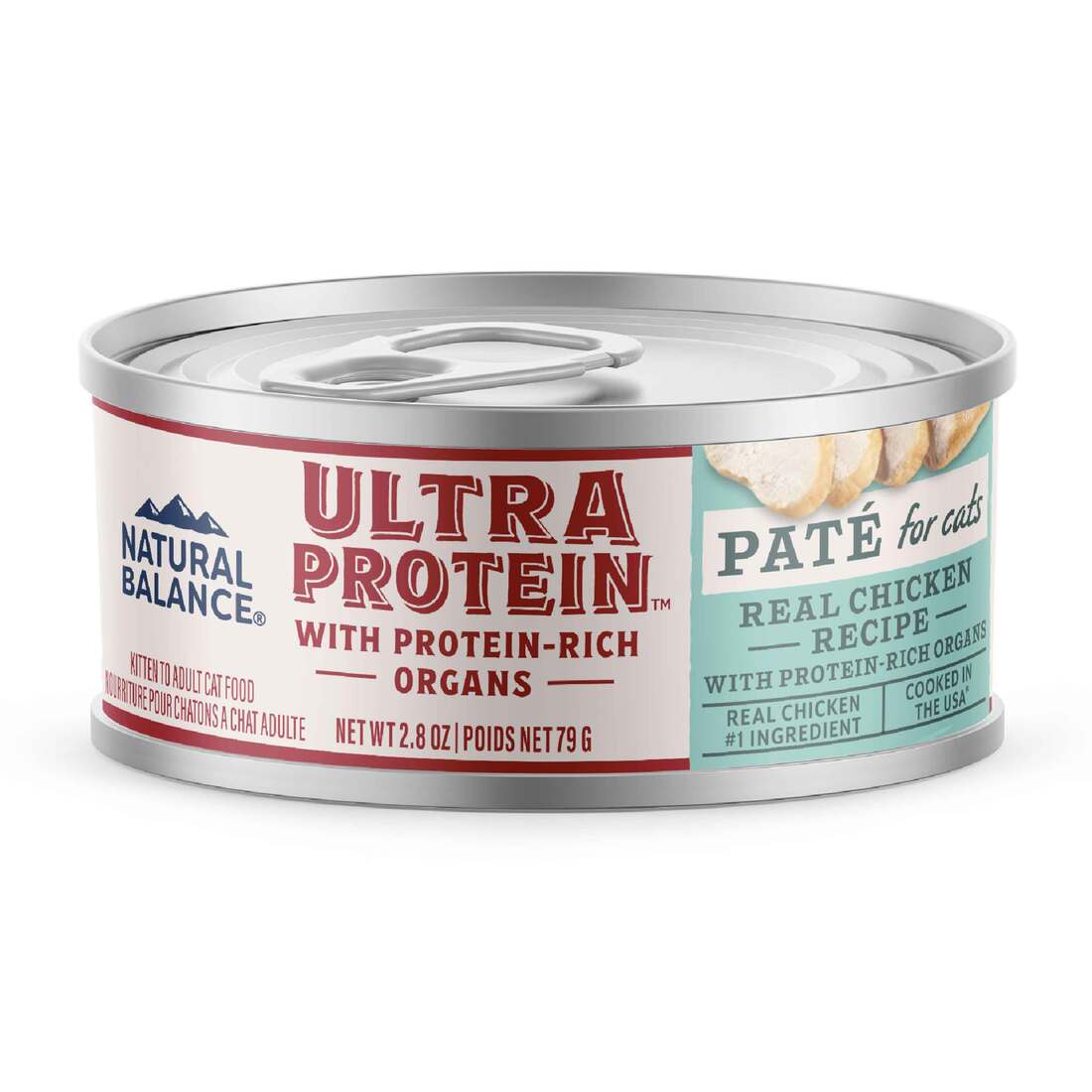 Natural Balance Ultra Protein Pate Wet Cat Food, Real Chicken Recipe, 2.8 Ounces