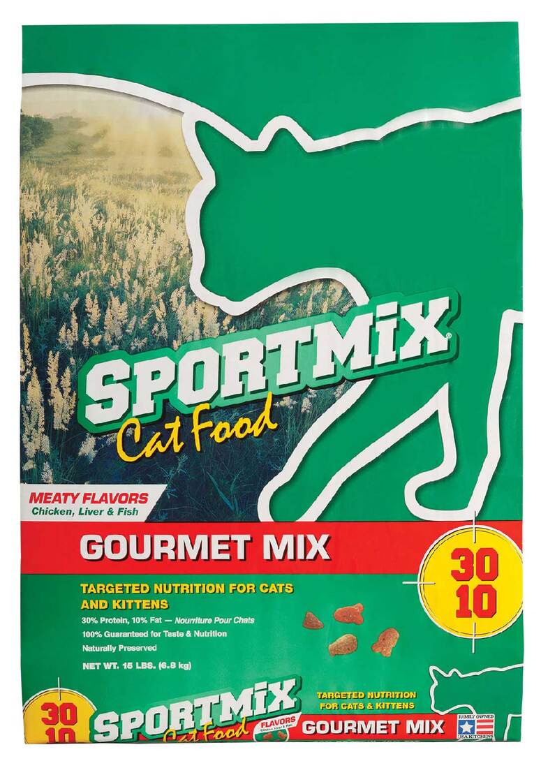 SPORTMiX Gourmet Mix Adult Dry Cat Food, Chicken, Liver & Fish Flavor, 15 Pounds