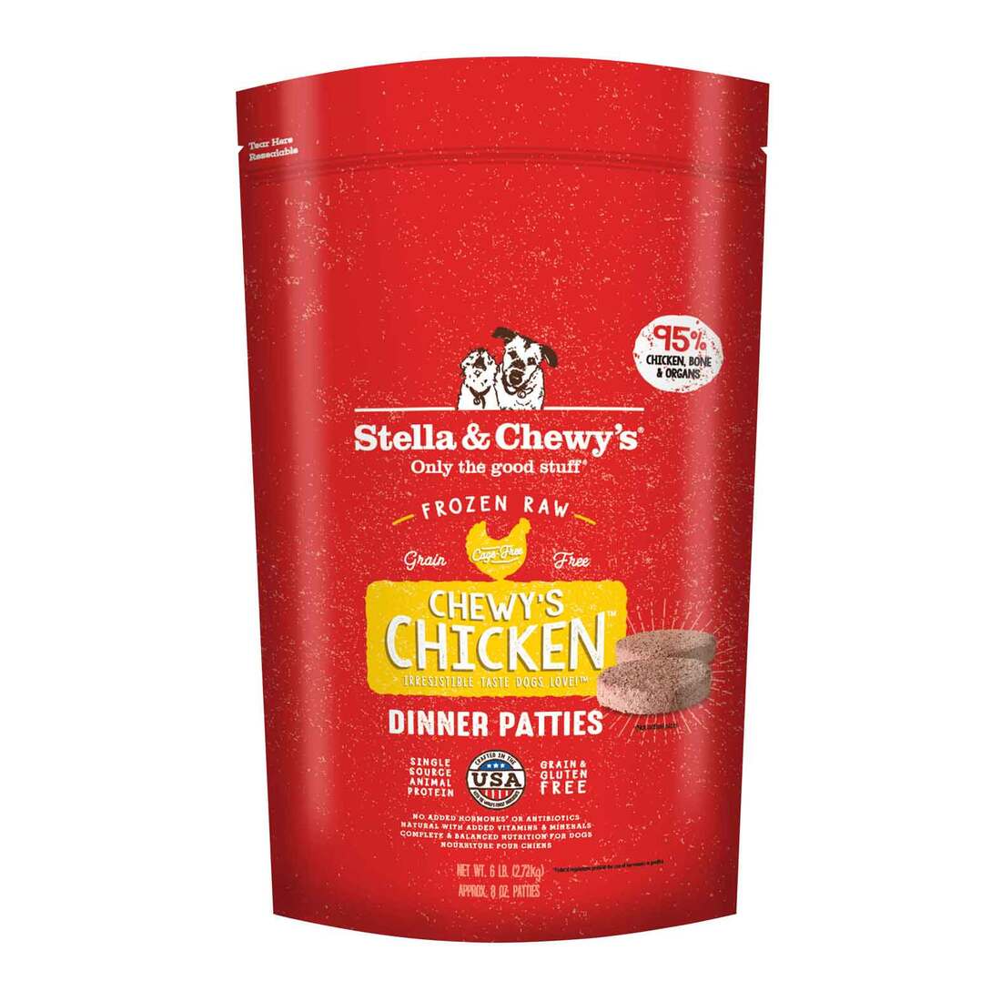 Stella & Chewy's Dog Frozen Raw, Chewy's Chicken Dinner Patties, 6 Pounds - Not Available for Delive